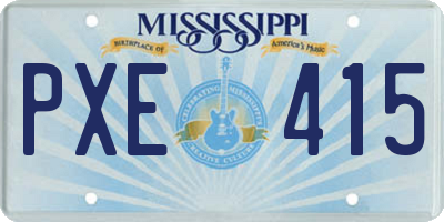 MS license plate PXE415