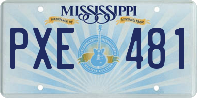 MS license plate PXE481