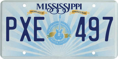 MS license plate PXE497
