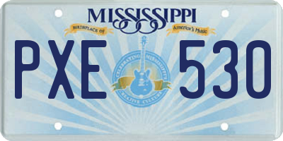 MS license plate PXE530