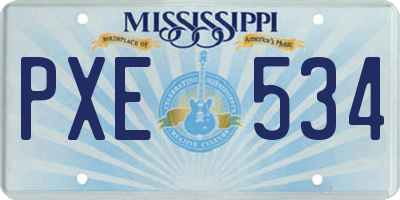 MS license plate PXE534