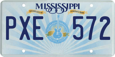 MS license plate PXE572