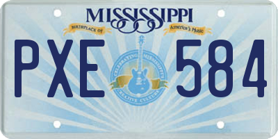 MS license plate PXE584