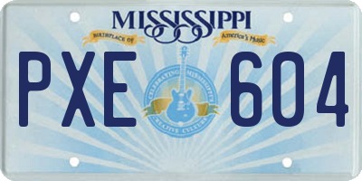 MS license plate PXE604