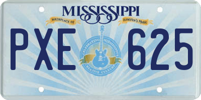 MS license plate PXE625