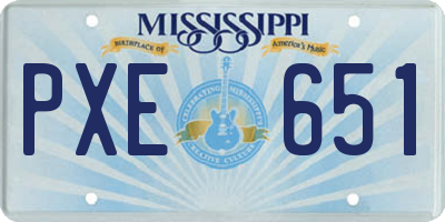 MS license plate PXE651