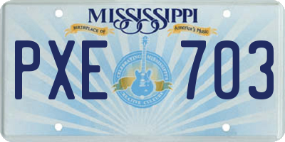 MS license plate PXE703