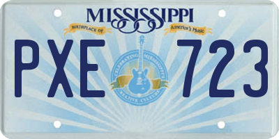 MS license plate PXE723
