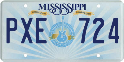 MS license plate PXE724