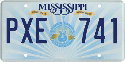 MS license plate PXE741