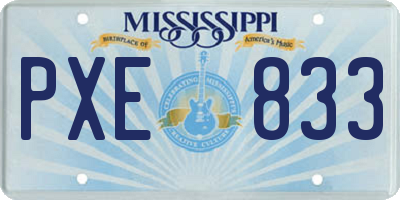 MS license plate PXE833