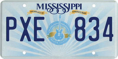 MS license plate PXE834