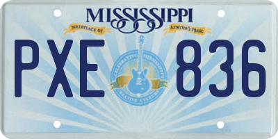 MS license plate PXE836