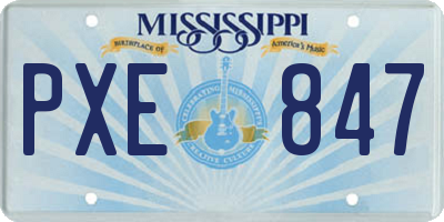 MS license plate PXE847