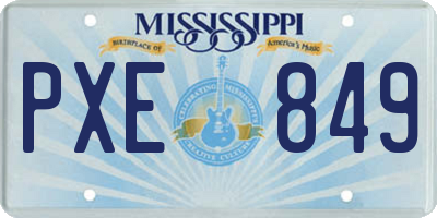 MS license plate PXE849