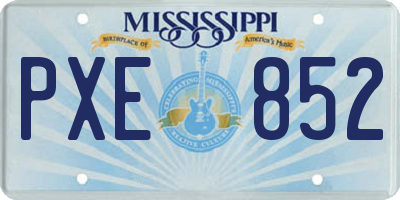 MS license plate PXE852