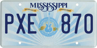 MS license plate PXE870
