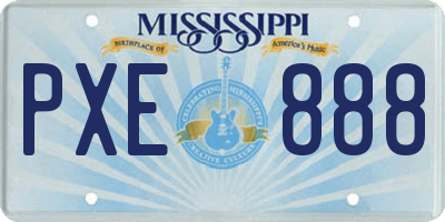 MS license plate PXE888
