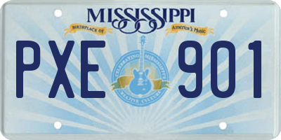 MS license plate PXE901