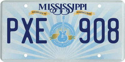 MS license plate PXE908
