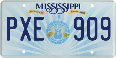 MS license plate PXE909