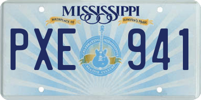 MS license plate PXE941