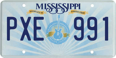 MS license plate PXE991
