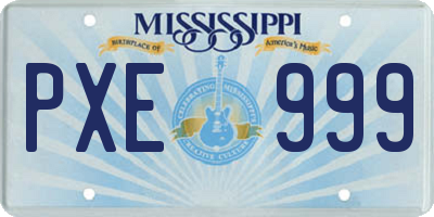 MS license plate PXE999