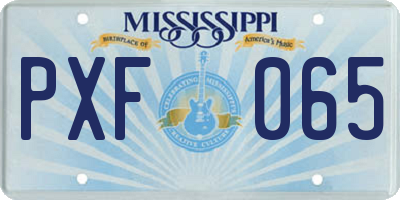 MS license plate PXF065