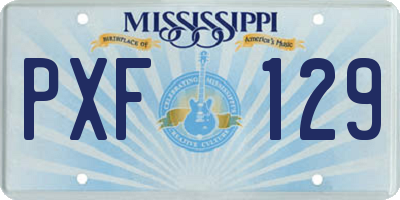 MS license plate PXF129