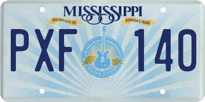 MS license plate PXF140