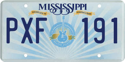 MS license plate PXF191