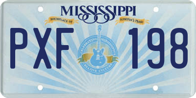 MS license plate PXF198