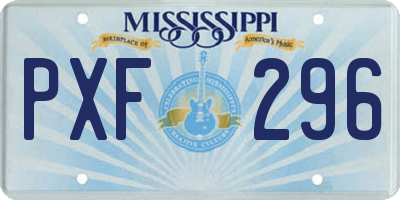 MS license plate PXF296