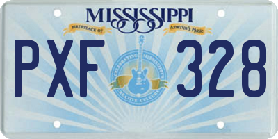 MS license plate PXF328
