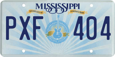 MS license plate PXF404