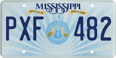 MS license plate PXF482