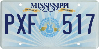 MS license plate PXF517