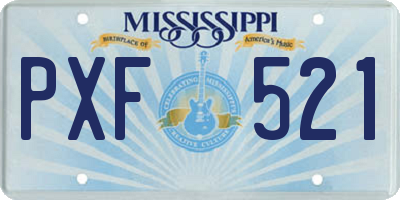 MS license plate PXF521