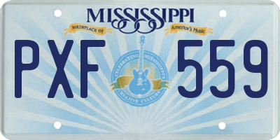 MS license plate PXF559