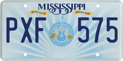 MS license plate PXF575