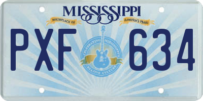 MS license plate PXF634