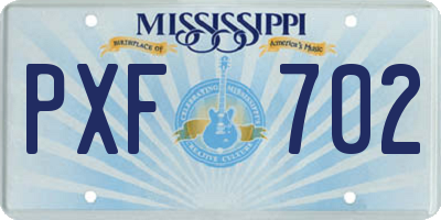 MS license plate PXF702