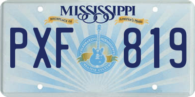 MS license plate PXF819