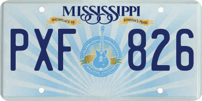 MS license plate PXF826