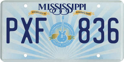 MS license plate PXF836