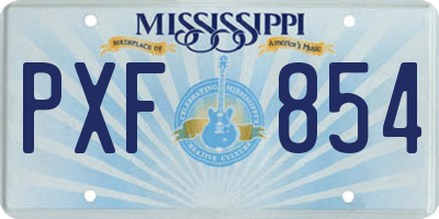 MS license plate PXF854