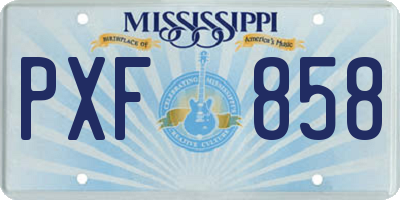 MS license plate PXF858