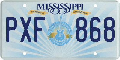 MS license plate PXF868