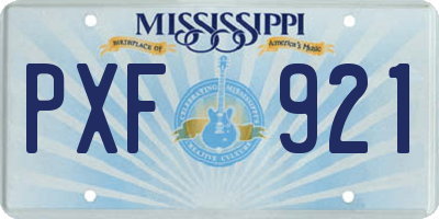 MS license plate PXF921